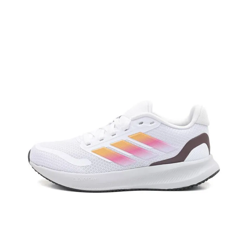 Adidas Anti Slip Wear Resistant Low Top Kids' Running Shoes White Orange Teenagers-0