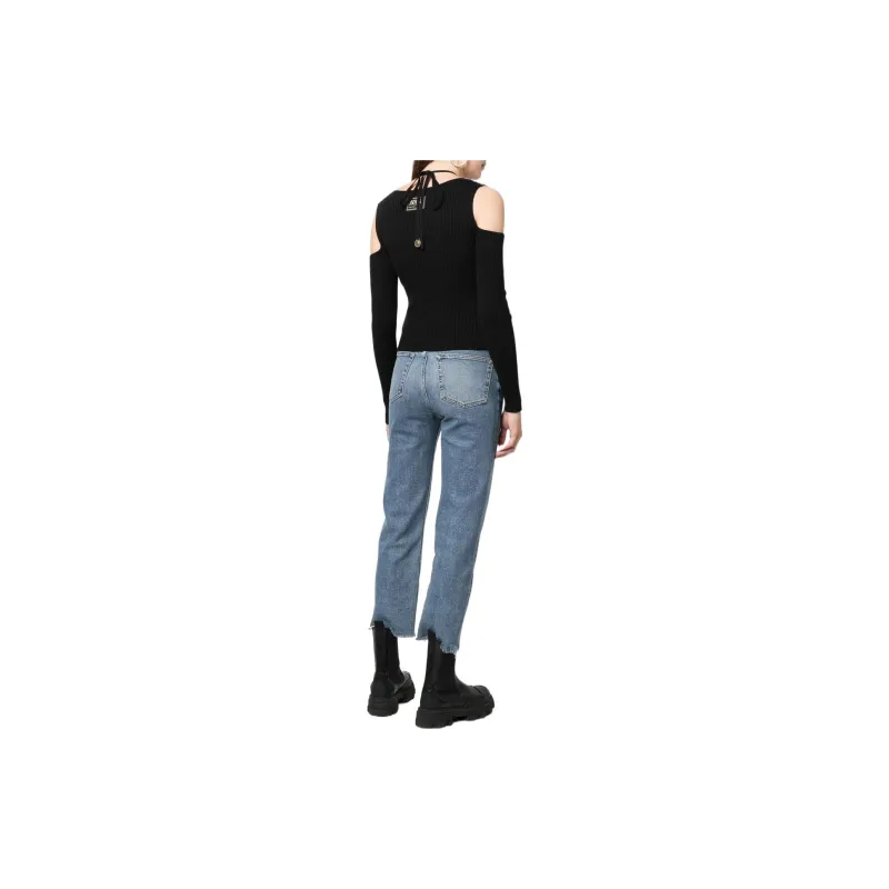 VERSACE JEANS COUTURE Open Shoulder Knitted Jumper-1