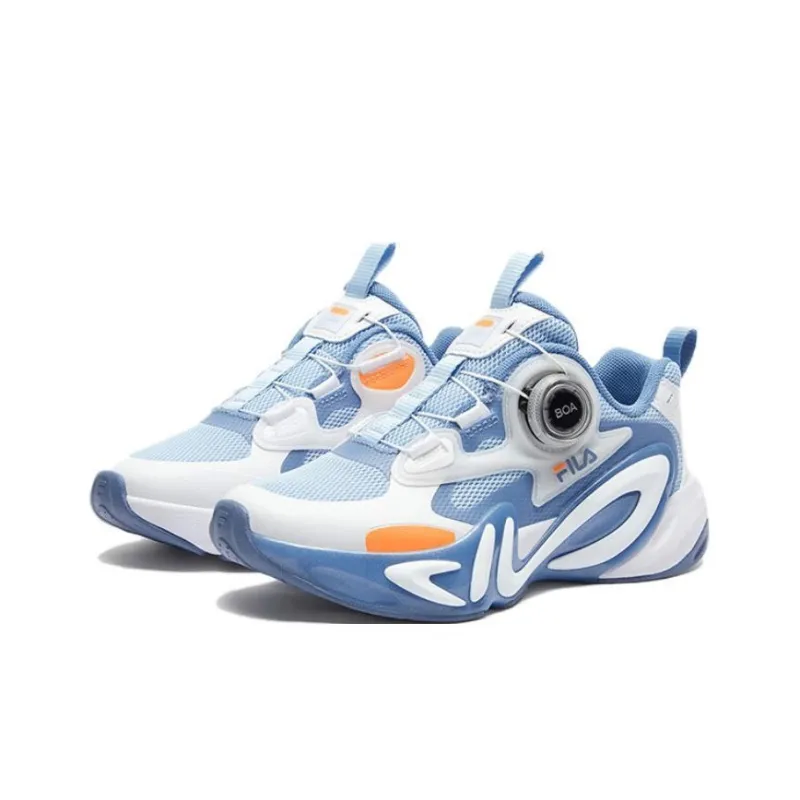 FILA KIDS Abrasion Resistant Rebound Low Top Kids' Running Shoes Blue White Unisex-6