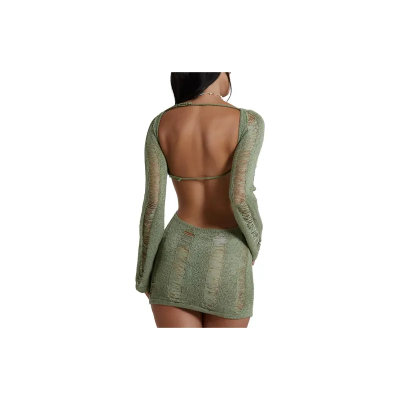 Jaded London Long-Sleeved Dresses Women's Green-1