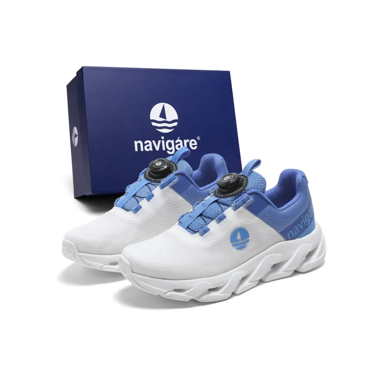 NAVIGARE Trendy Jogger Running Shoes Women's Low Top White, Blue-1