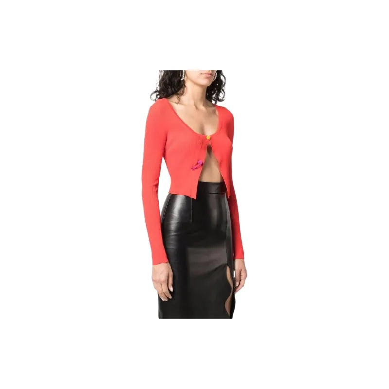 VERSACE SS22 Crop Top Women's Red-3