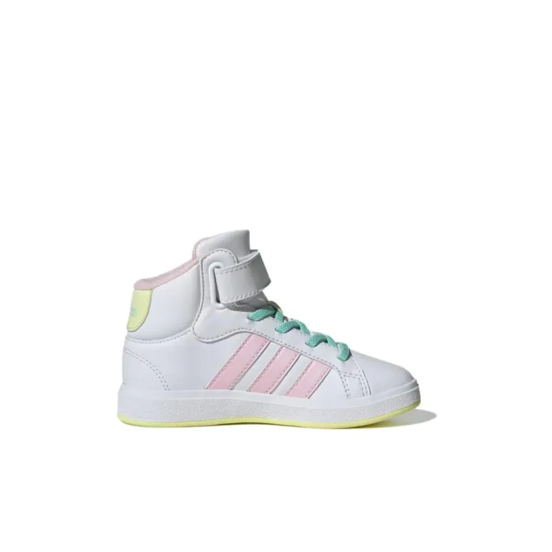 adidas Grand Court Mid K 'White Clear Pink Yellow'-1