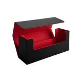Leather Card Protector Storage Box, Plaid Black Red