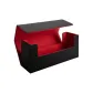 Leather Card Protector Storage Box, Plaid Black Red
