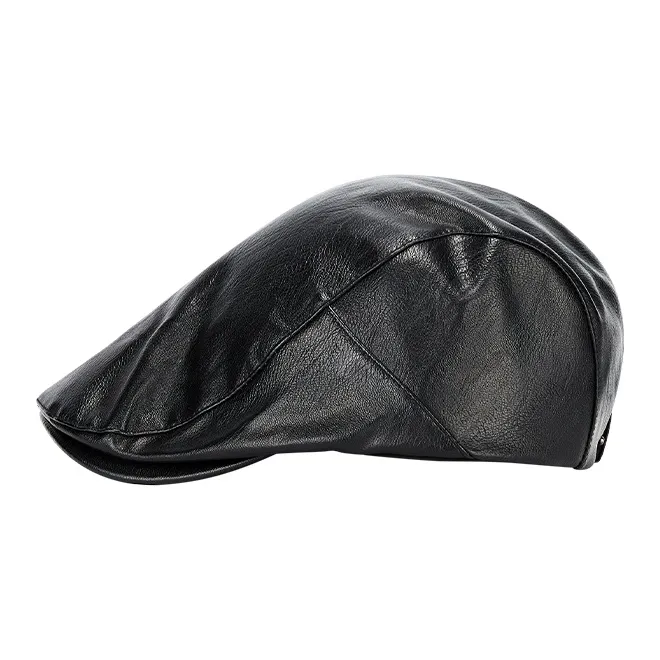 MUYKUY PU Leather Berets Women's-2