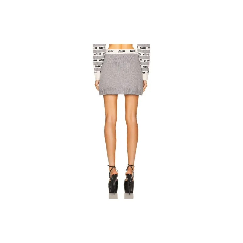MIU MIU FW22 Casual Short Skirts Women's Gray-4