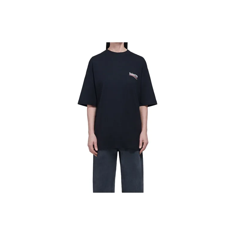 Balenciaga Drop Shoulder Sleeve T Shirt Women's Black-2