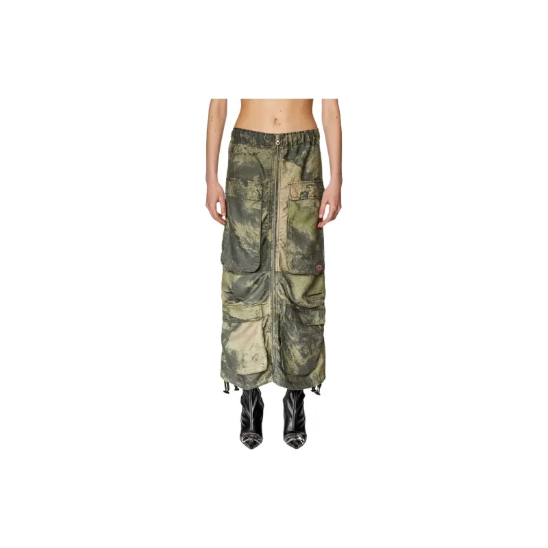 DIESEL Casual Long Skirts Women's Green-1
