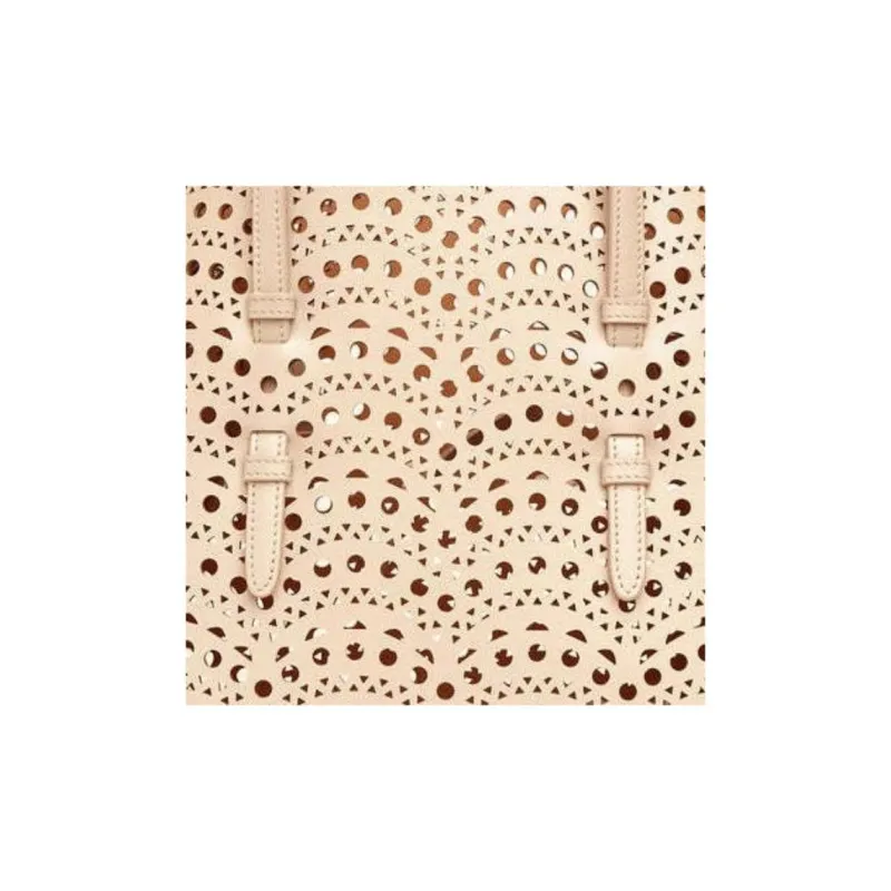 Alaia Cow Leather Shoulder Bag Crossbody Bag Handbag Women's Beige-4