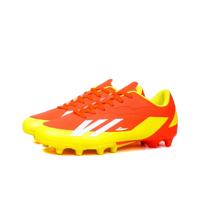 Kuding Soccer Shoes Unisex Low Top Black Royal Blue/Lake Blue/White/Orange Red-11