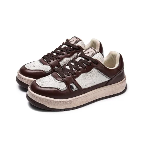 NAUTICA Skateboard Shoes Men Low-Top White Coffee