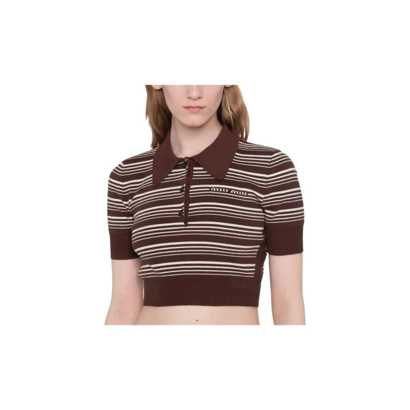 MIU MIU SS23 Polo Shirt Women's Tobacco-1