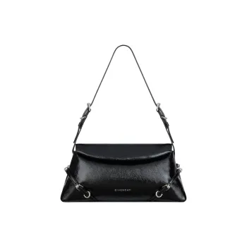 GIVENCHY Voyou Calfskin Handbag, Shoulder Bag Small Size Women's Black