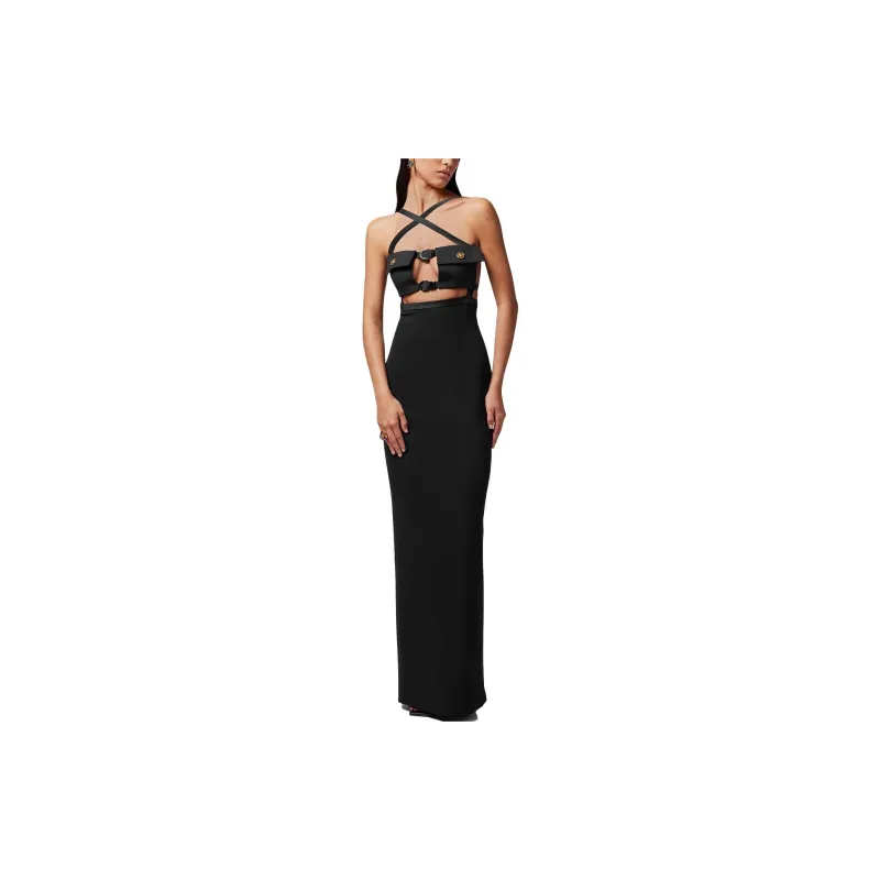 FANSIZHE SS23 Sleeveless Dress Women's Black-1