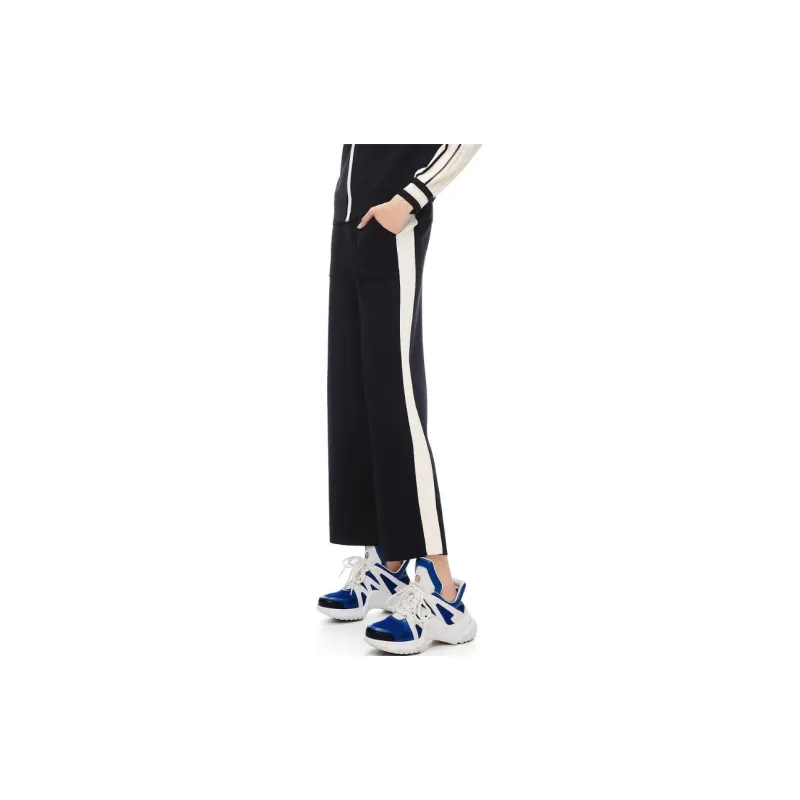 XII BASKET Casual Pants Women's Navy Blue-3