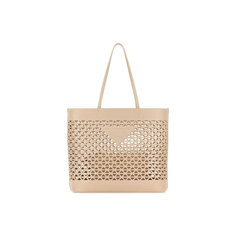 PRADA Leather Tote Bag, Shopping Bag, Handbag Women's Sand-0