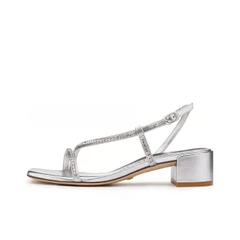 Stuart Weitzman/SW Soiree Crystal 35 Strap Sandals Women's Silver