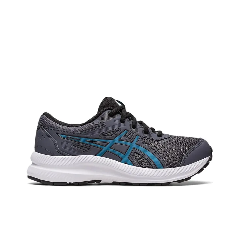 Asics Gel-Contend 8 Anti-Slip And Wear-Resistant Lightweight Low-Top Kids' Running Shoes Gray Black Teenagers-1