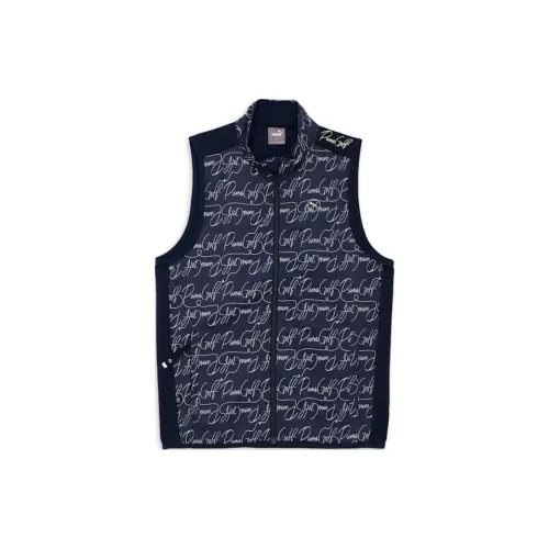 PUMA AOP Golf Vest Men's Dark Marine Blue