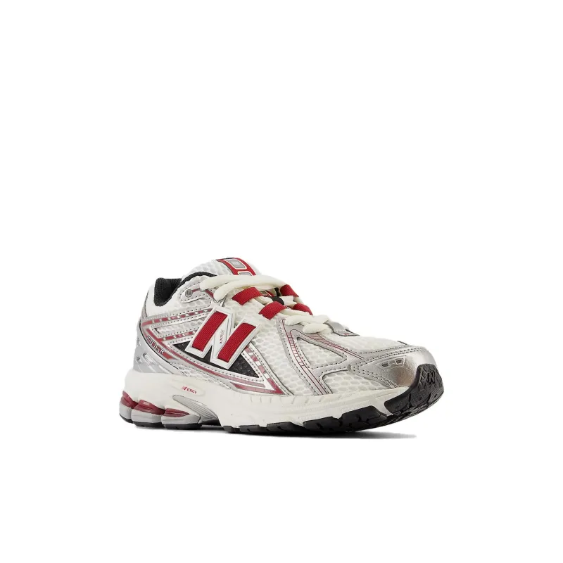 New Balance EA Anti Slip Wear Resistant Low Top Kids Lifestyle Shoes White Silver Red Kids'-2