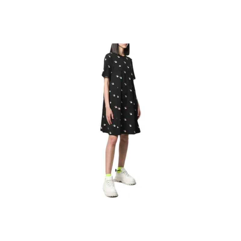 Alexander McQueen Short Sleeved Dresses Women's Black-1