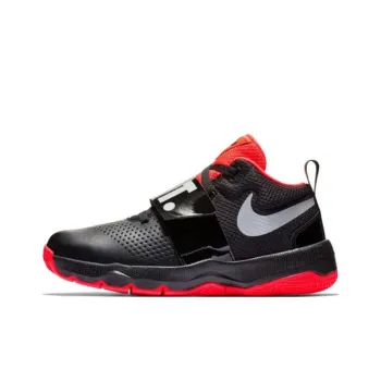 Nike Team Hustle D 8 Slip Resistant Cushioning Low Top Children's Basketball Shoes Black Red White Teenagers