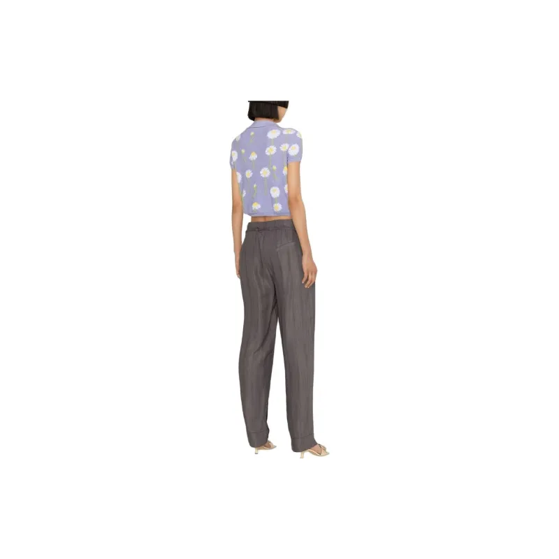 GANNI Striped Straight-leg Trousers-2