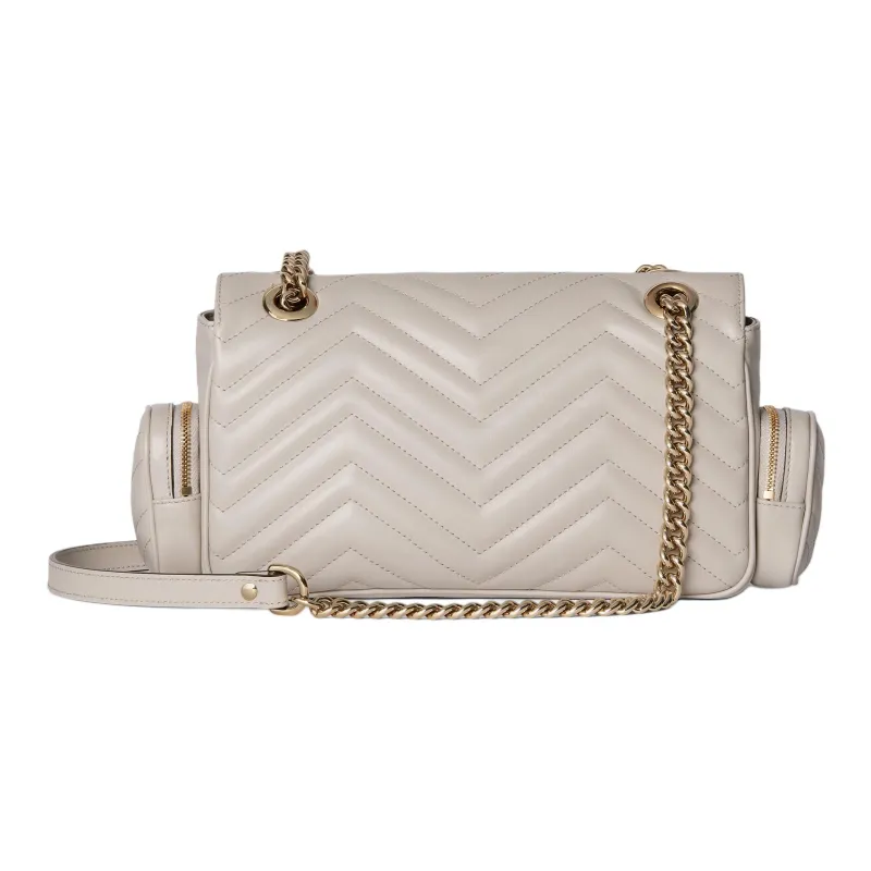 GUCCI GG Marmont Leather Crossbody Bag Shoulder Bag Small Size Women's Ivory-3