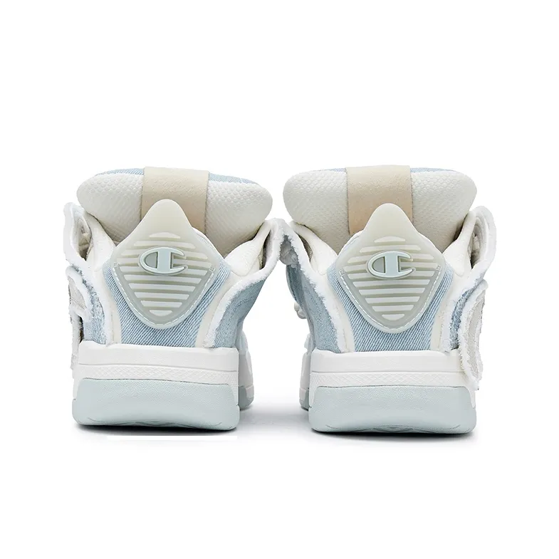 Champion Low-Top Skateboard Shoes Women's Macedonian Blue/Milk White-3