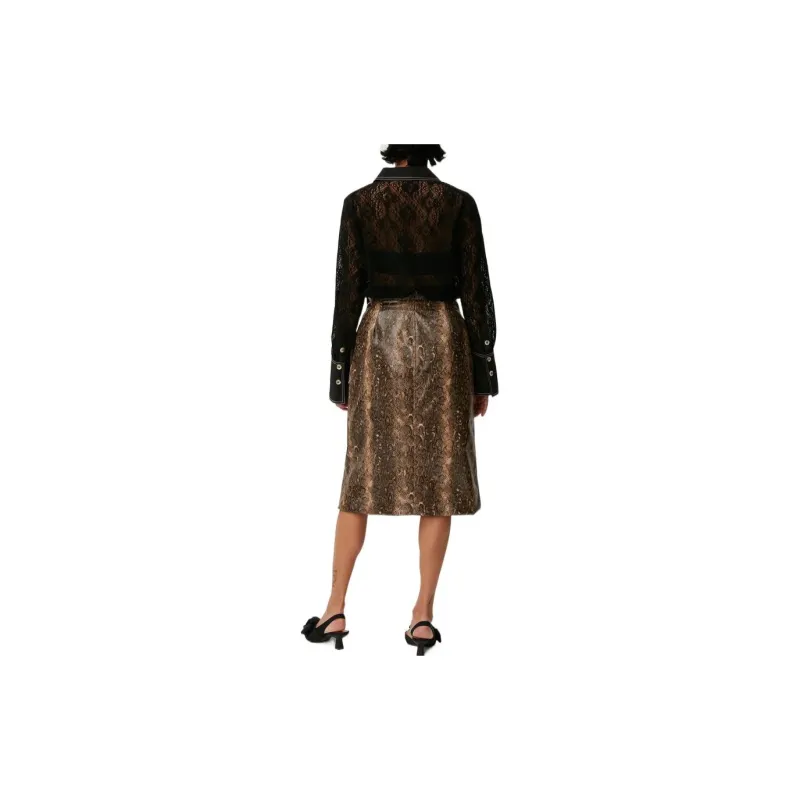 GANNI Snake Wrap Midi Skirt 'Snake'-3