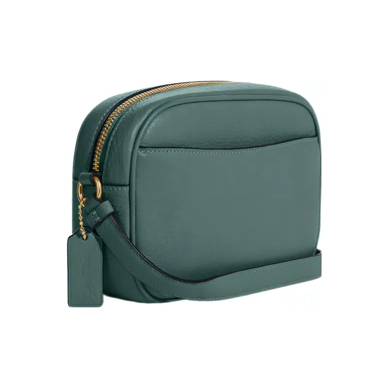 COACH Jamie Refined Pebble Leather Camera Bag, Shoulder Bag, Crossbody Bag Mini Women's Ink Wash Green-1