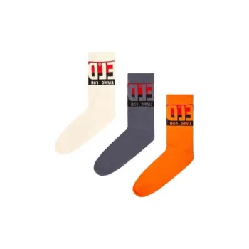 DIESEL Mid-Calf Socks Unisex 3 Pack Mixed Color