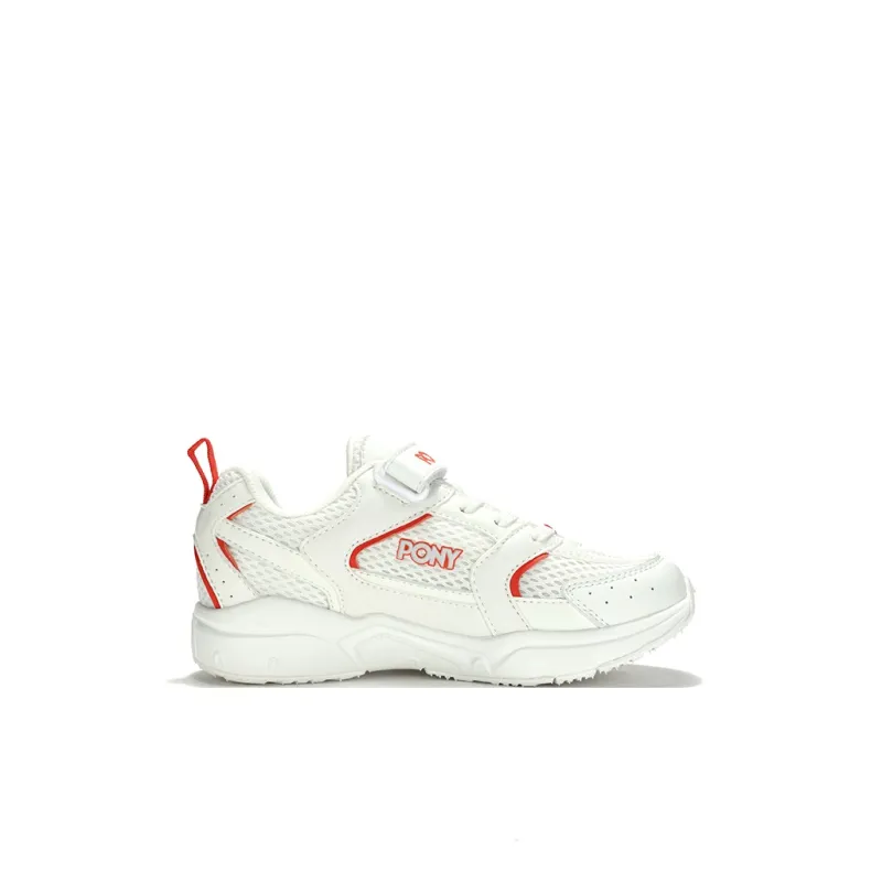 PONY Slip Resistant Cushioning Breathable Low Top Kids' Running Shoes Beige White Red Kids'-1