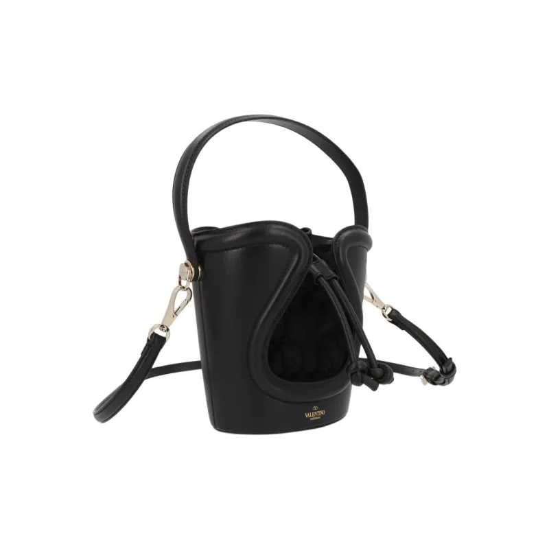 Valentino Sheepskin Bucket Bags Shoulder Bag Crossbody Bag Handbag Women's Black-1
