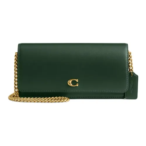 COACH Calfskin Wallets Shoulder Bag Crossbody Bag Mini Women's Hunter Green