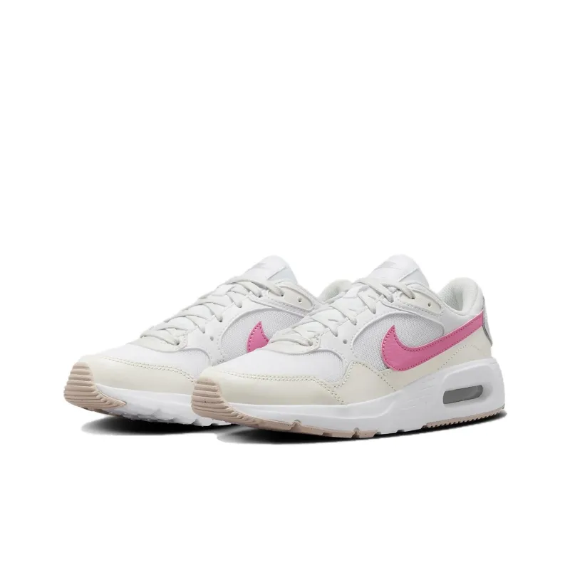 Nike Air Max SC Anti Slip Wear Resistant Low Top Kids Lifestyle Shoes White Pink Teenagers-2