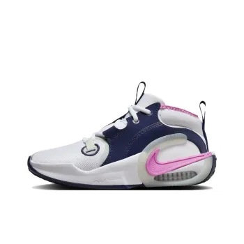 Nike Air Zoom Crossover Anti Slip Wear Resistant Low Top Children's Basketball Shoes White Blue Pink Teenagers