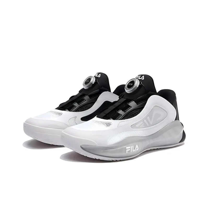 FILA KIDS Slip Resistant, Rebound, Breathable, And Supportive Low Top Children's Basketball Shoes White Black Unisex-4