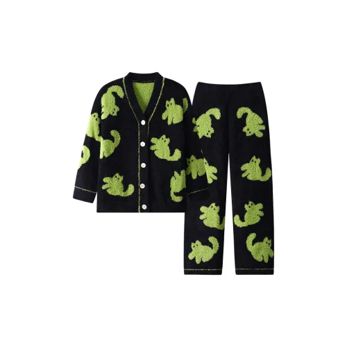 MIIOW Pajama Set Women's Green Black