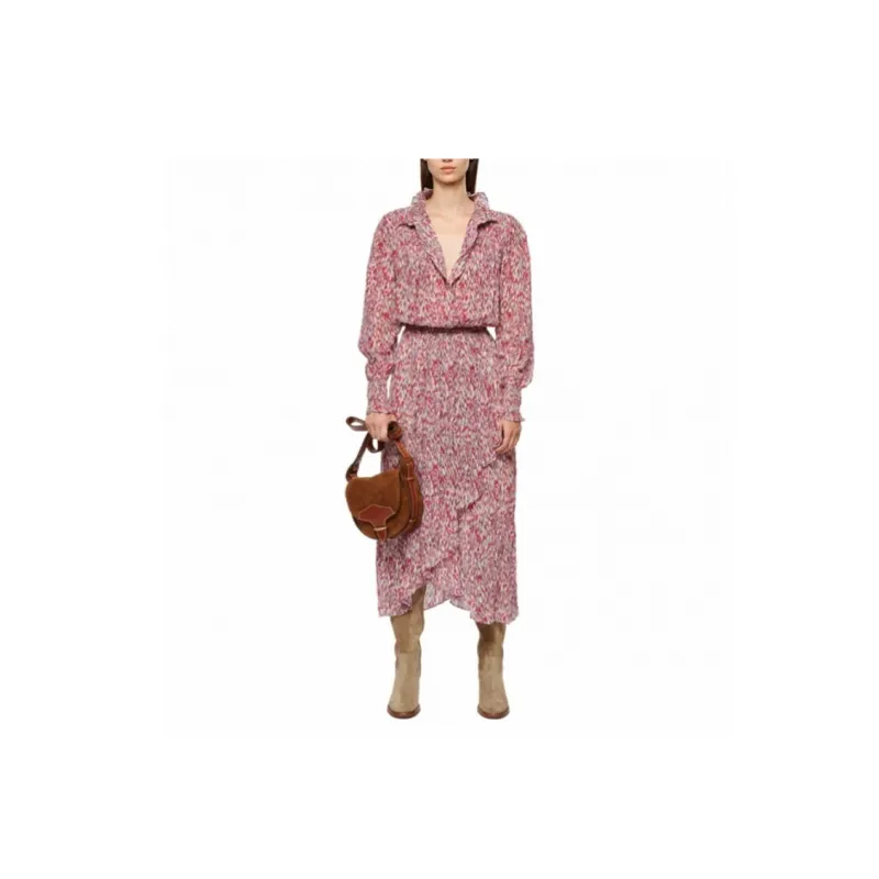 ISABEL MARANT ETOILE Long-Sleeved Dresses Women's Red-2