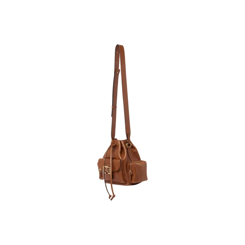 Chloe Cow Leather Bucket Bags Crossbody Bag Shoulder Bag Regular Women's Clay Brown-2