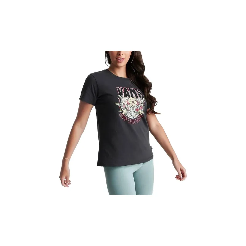 Vans ROCK FLOWER T-Shirts Women's Black-3