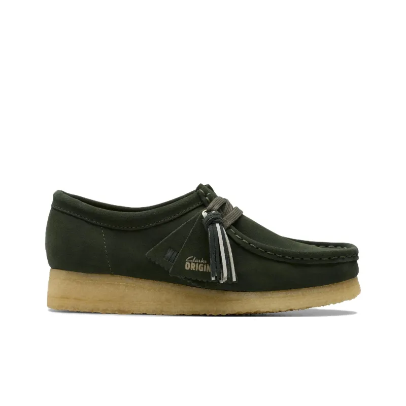 Clarks Originals Wallabee Forest Green Suede Women's-1