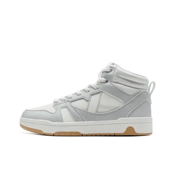 XTEP MAXX LITE Warm Slip Resistant Water Resistant High Top Skateboard Shoes Women's White Gray