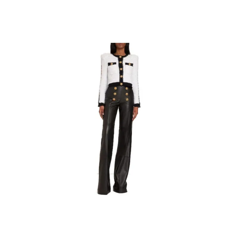 BALMAIN Buttoned Cropped Tweed Jacket-2