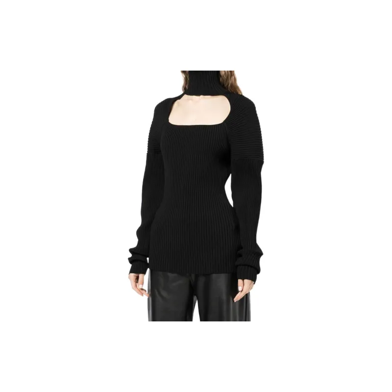 AMBUSH Ribbed Turtleneck Sweater Black-3