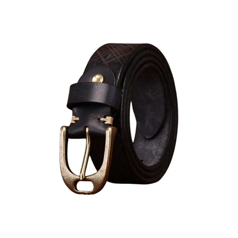 JEANSWEST Cow Leather Leather Belts Men's 3.8cm-4