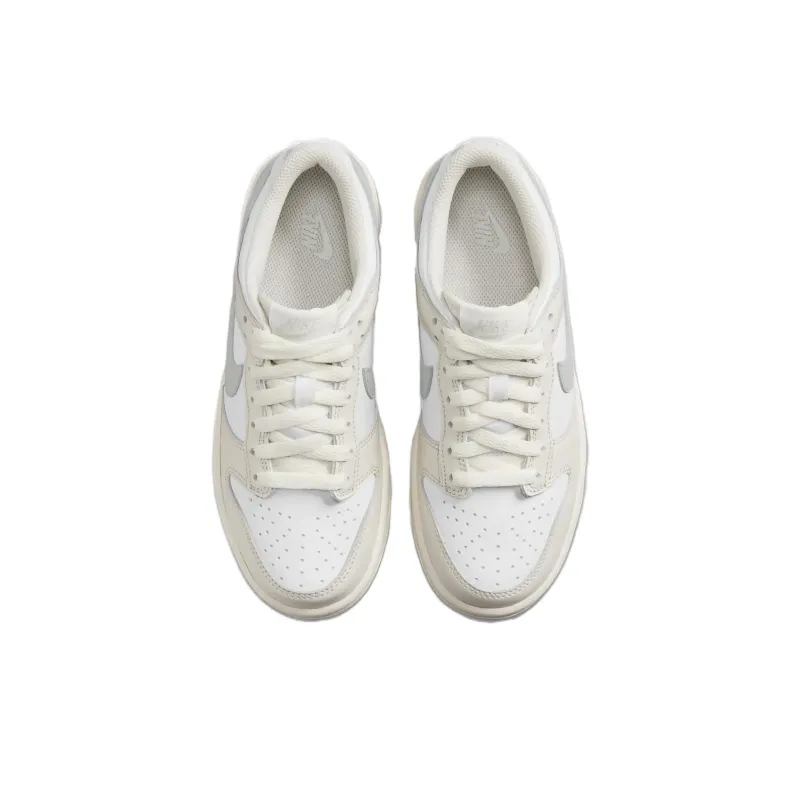 Nike Dunk Anti Slip Wear Resistant Low Top Kids' Skateboarding Shoes Gray White Unisex-4
