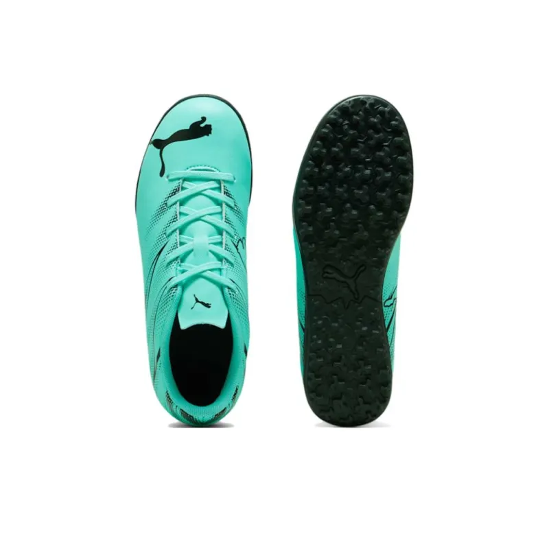 PUMA Anti Slip Wear Resistant Low Top Soccer Shoes Green Black Kids'-3